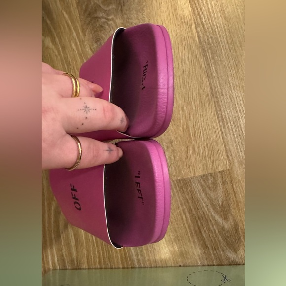 Off-White Fucshia/pink slides size 39/womens 9 - Picture 5 of 10